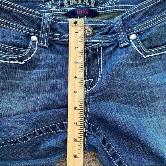 ARIAT Ruby Bootcut Jeans Low Rise Womens 26S Bling Jeweled Embellished - Picture 13 of 14